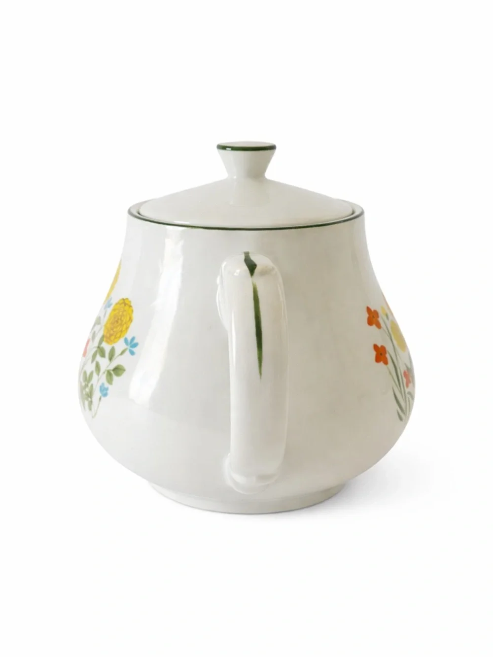 Vintage Nevco Japan Floral Teapot Mid-Century Wildflower Porcelain Retro 60s 70s